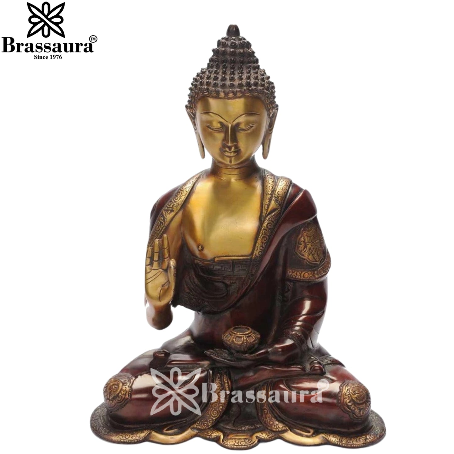 Brass Vintage Buddha Weight 7 Kg & Height 14 Inch