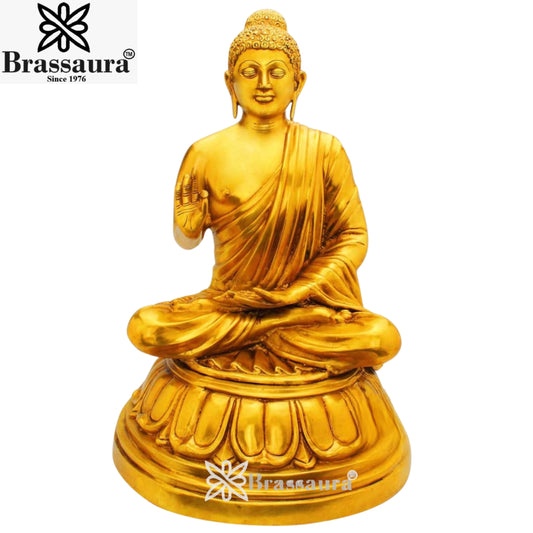 Brass Classic Royal Golden Buddha Weight 7 Kg & Height 15 Inch