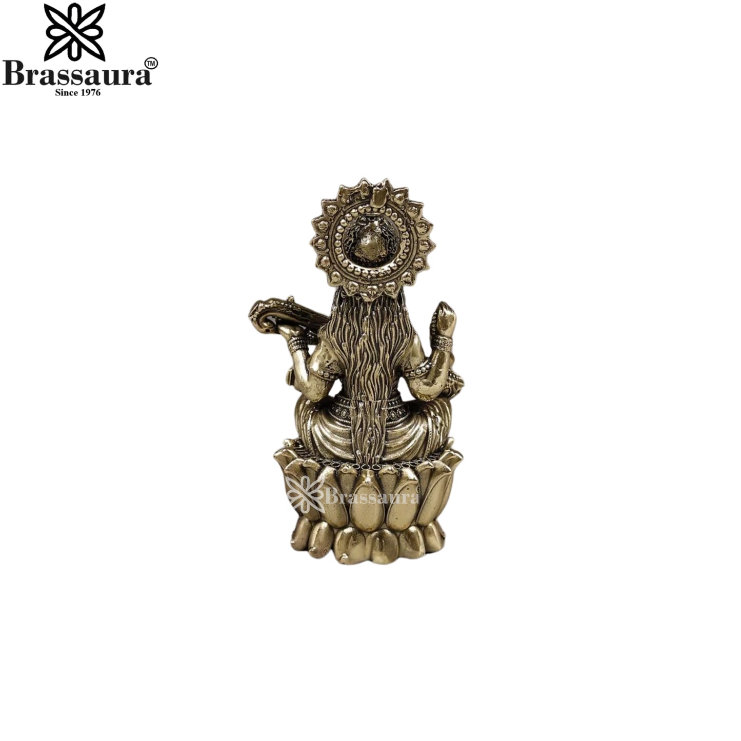 Brass Superfine Saraswati Statue Weight .164 Kg And Height 4 Inch