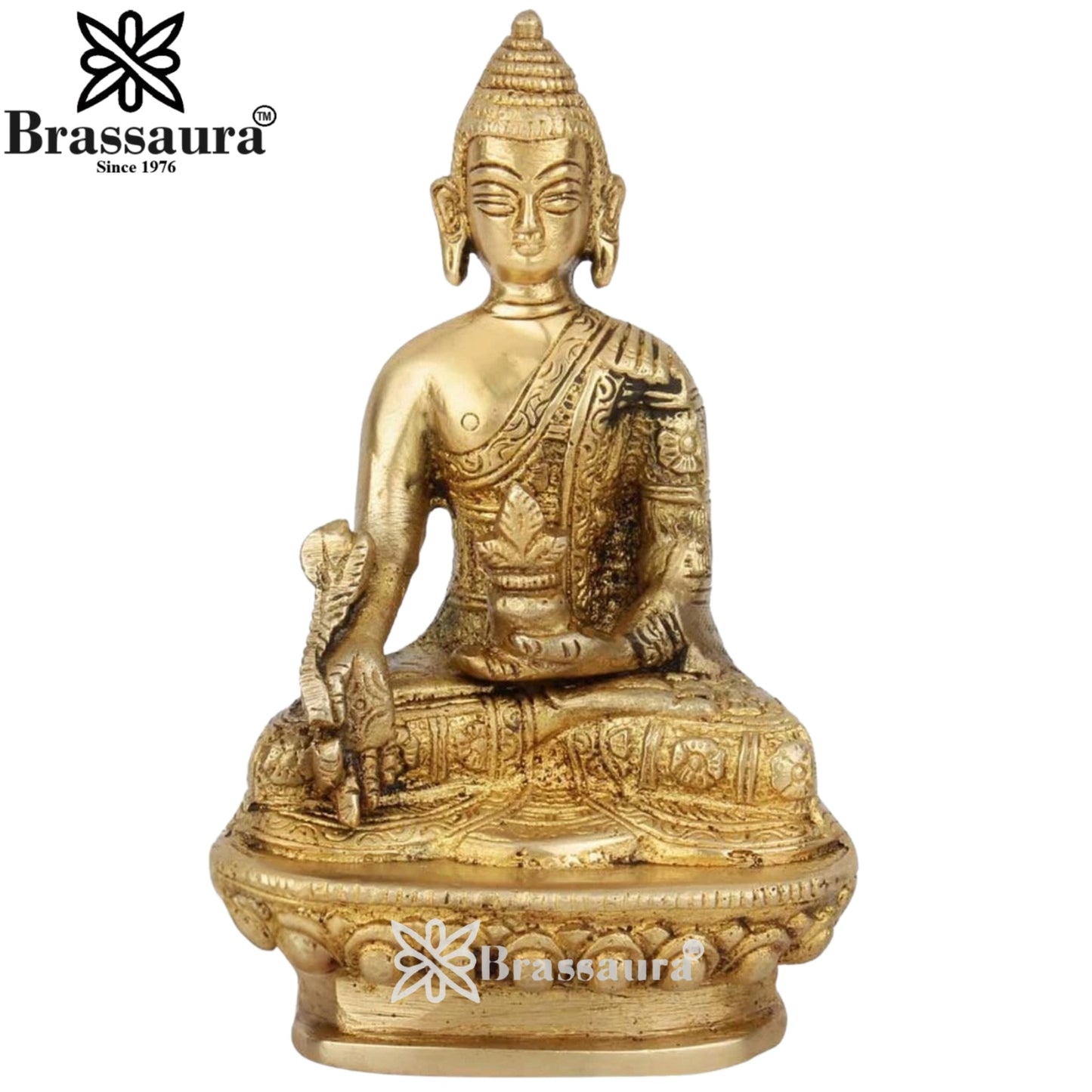 Brass Bhumisprasa Royal Golden Buddha Weight 0.7 kg & Height 5.5 Inch