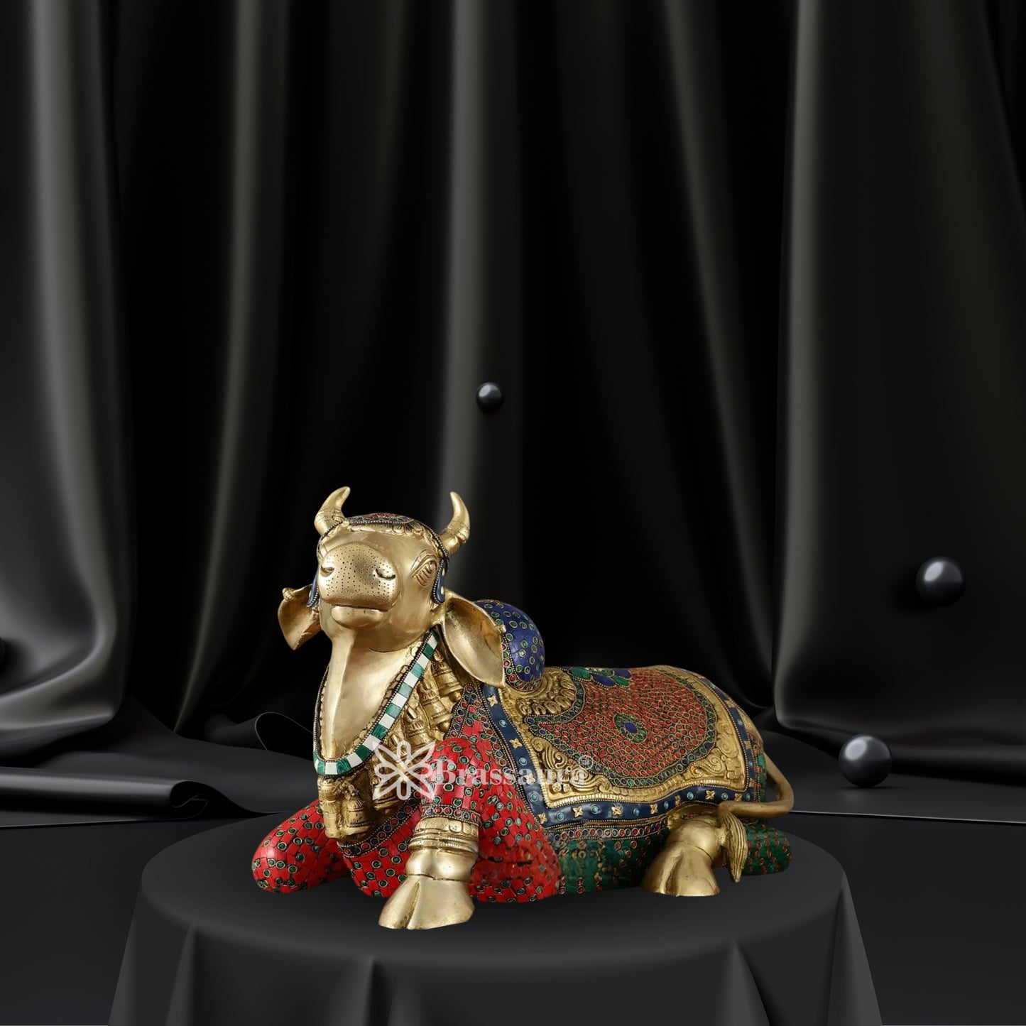 Brass Nandhi cow For Home And Décor And Gift Items Weight 18 kg Height 15 Inch