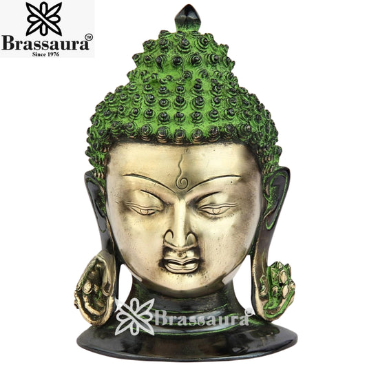 Brass Antique Buddha Weight 3.5 Kg & Height 6 Inch