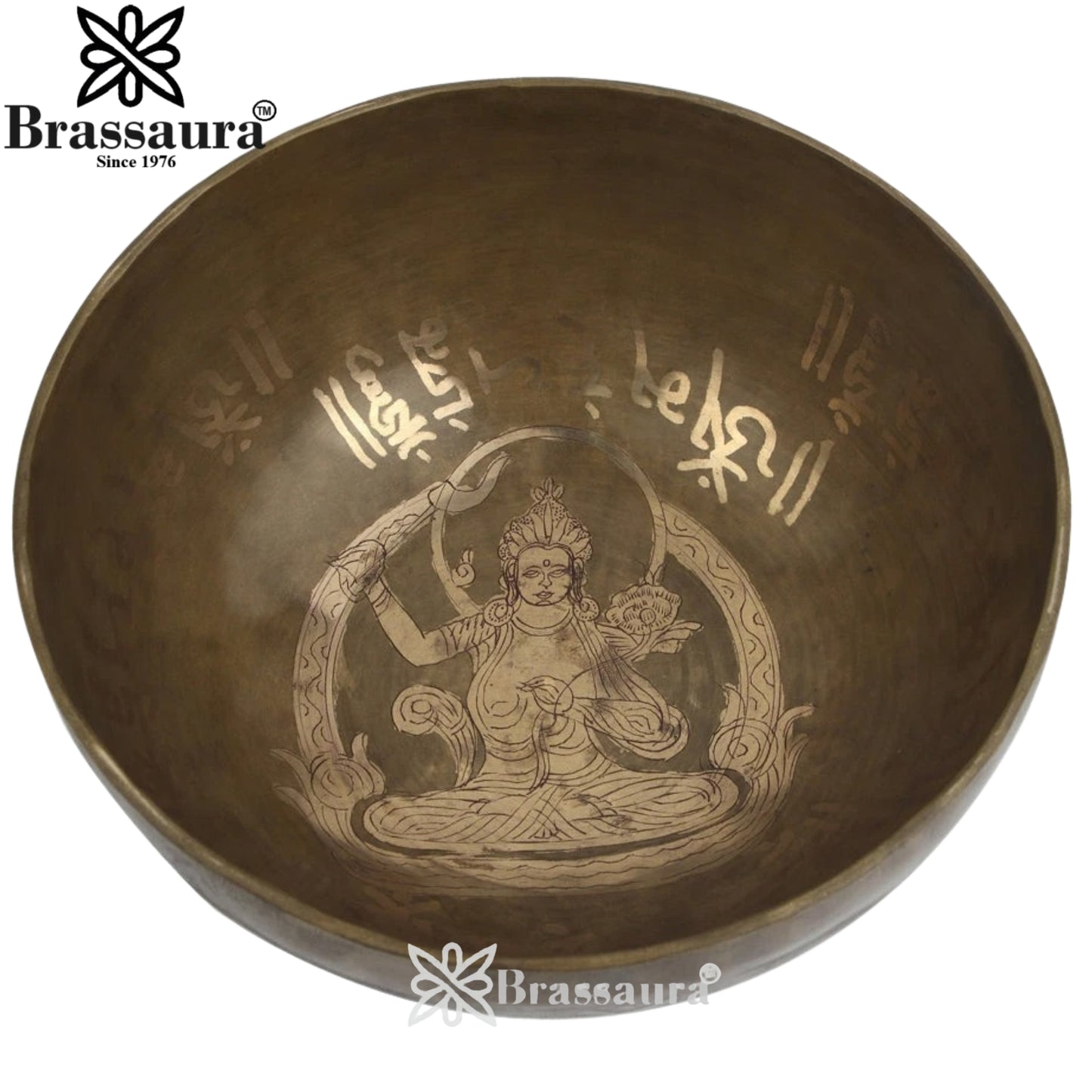 Brass Tara Singing Bowl & Cushion Weight 1 Kg & Height 3 Inch