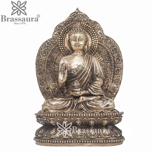 Brass Blessing Buddha Weight 4.7 kg & Height 10.5 Inch