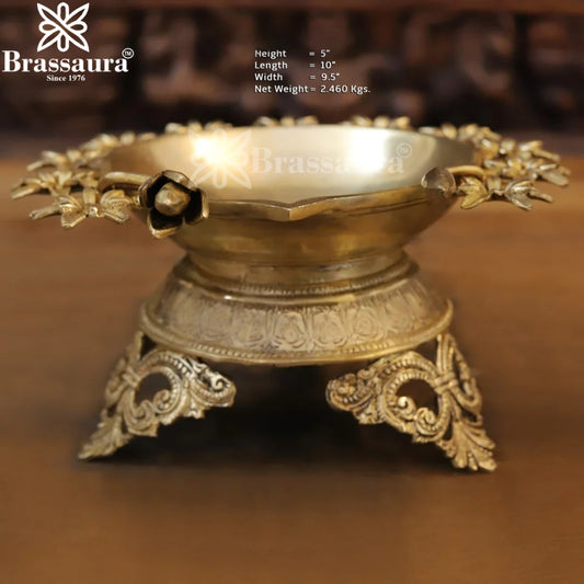Brassaura® Brass Urli Statue – Height 5 Inches & Weight 2.46 Kgs | Antique Finish Accent