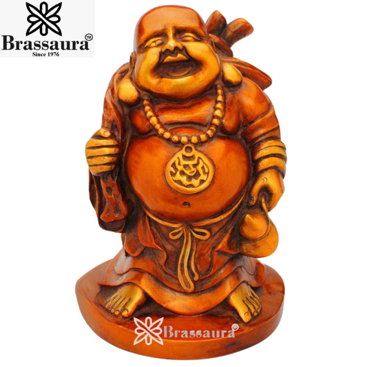 Brass Standing Laughing Buddha Weight 7 Kg & Height 11 Inch