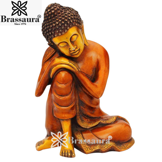 Brass Antique Buddha Weight 2 Kg & Height 8 Inch