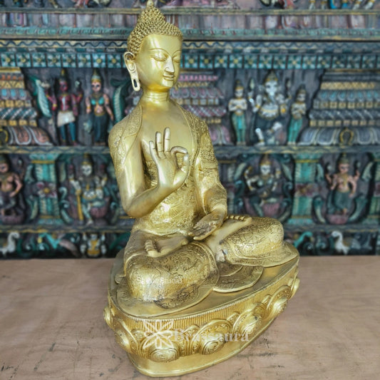 Brass Blessing Buddha Weight 48 kg & Height 33 Inch