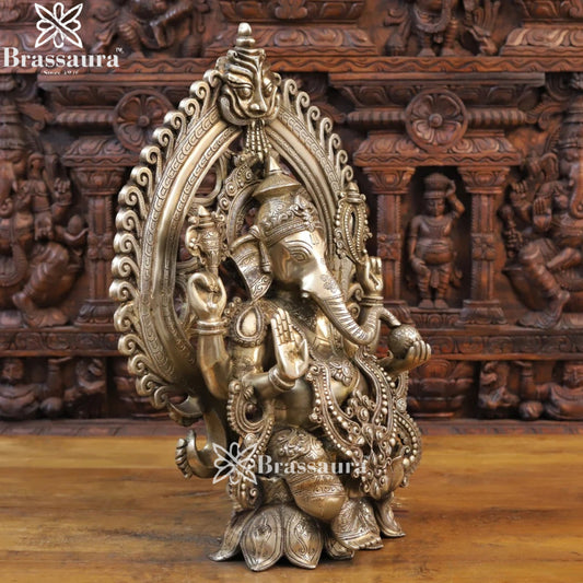 Brass Ring Jewellery Ganesha Weight 26.6 Kg & Height 25.5 Inch