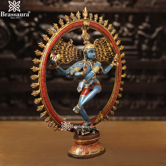 Brass Vintage Dancing Natraj Statue Weight 7.78 Kg And Height 10.5 Inch