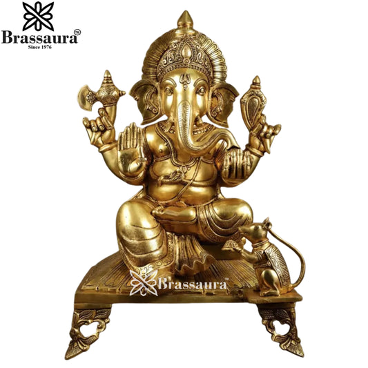Brass Super fine Ganesha Statue Weight 41 Kg & Height 27 Inch