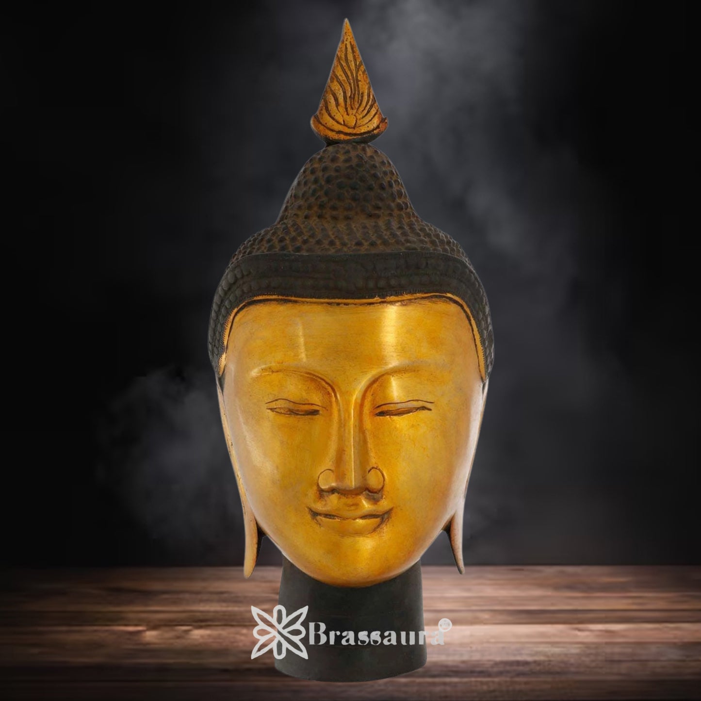 Brass Head Buddha Weight 3.8 kg & Height 12 Inch