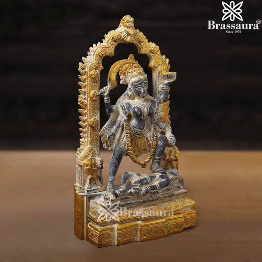 Brass Kali Ma Statue Weight 3.61 Kg And Height 10.5 Inch