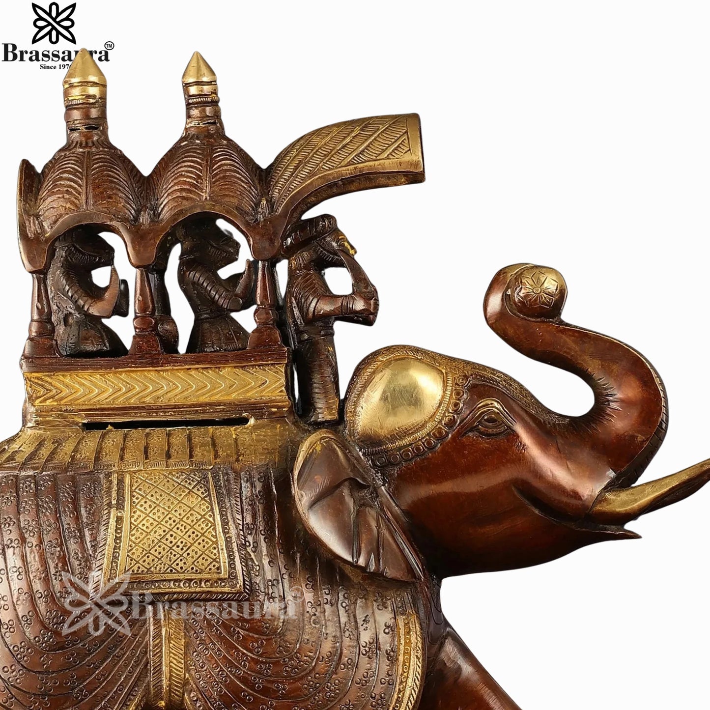 Brass Big Elephant For Home Décor And Gift Items Weight 7.6 kg Height 12 Inch