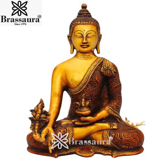 Brass Vintage Buddha Weight 3.9 Kg & Height 10 Inch