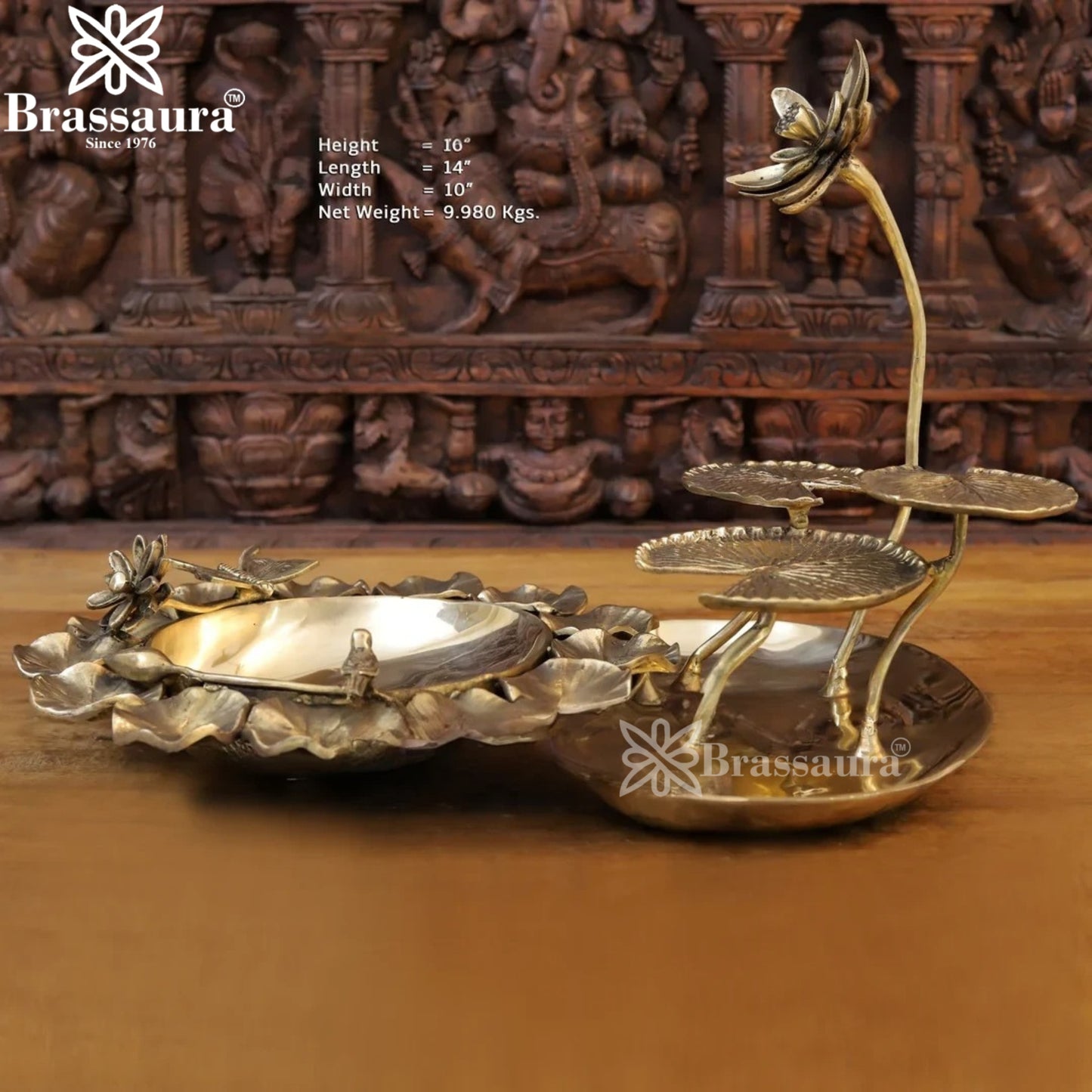 Brass Flower Urli Statue Weight 9.98 Kg And Height 10 Inch