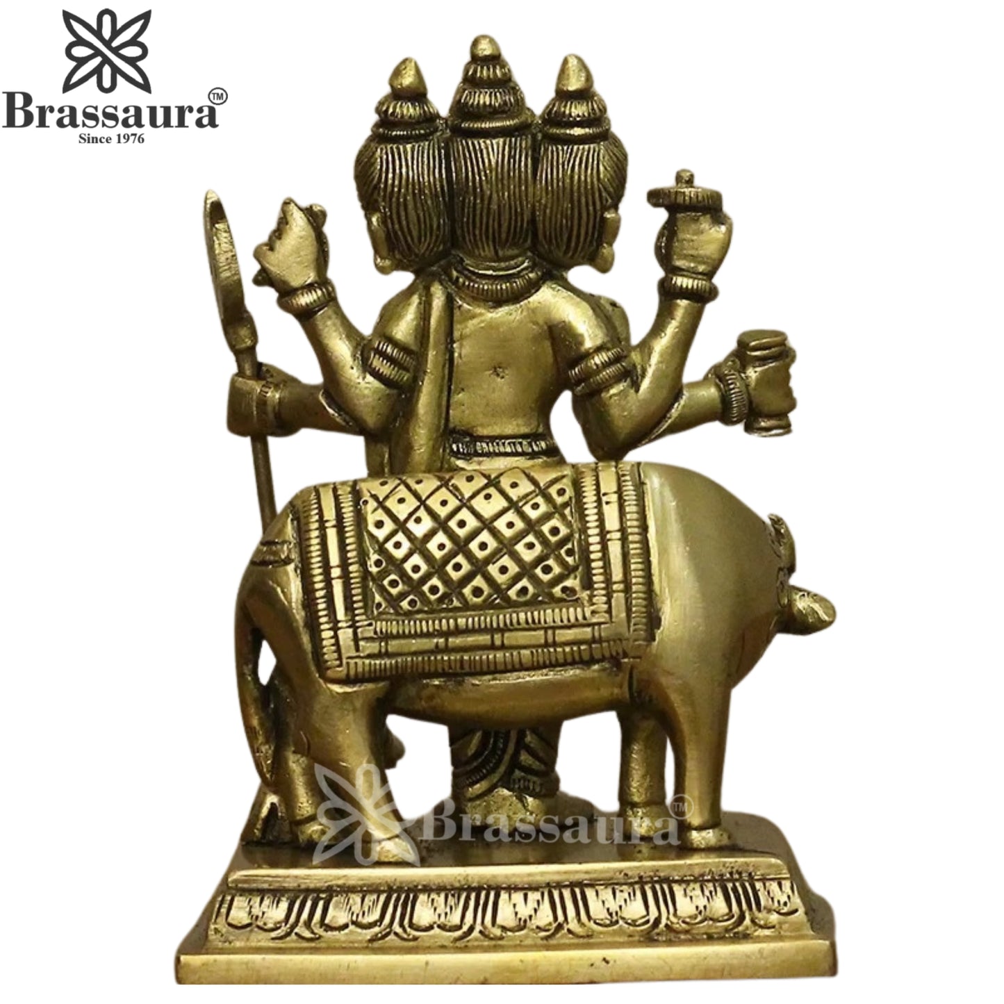 Brass Dattatreya Statue Weight .9 Kg And Height 5 Inch