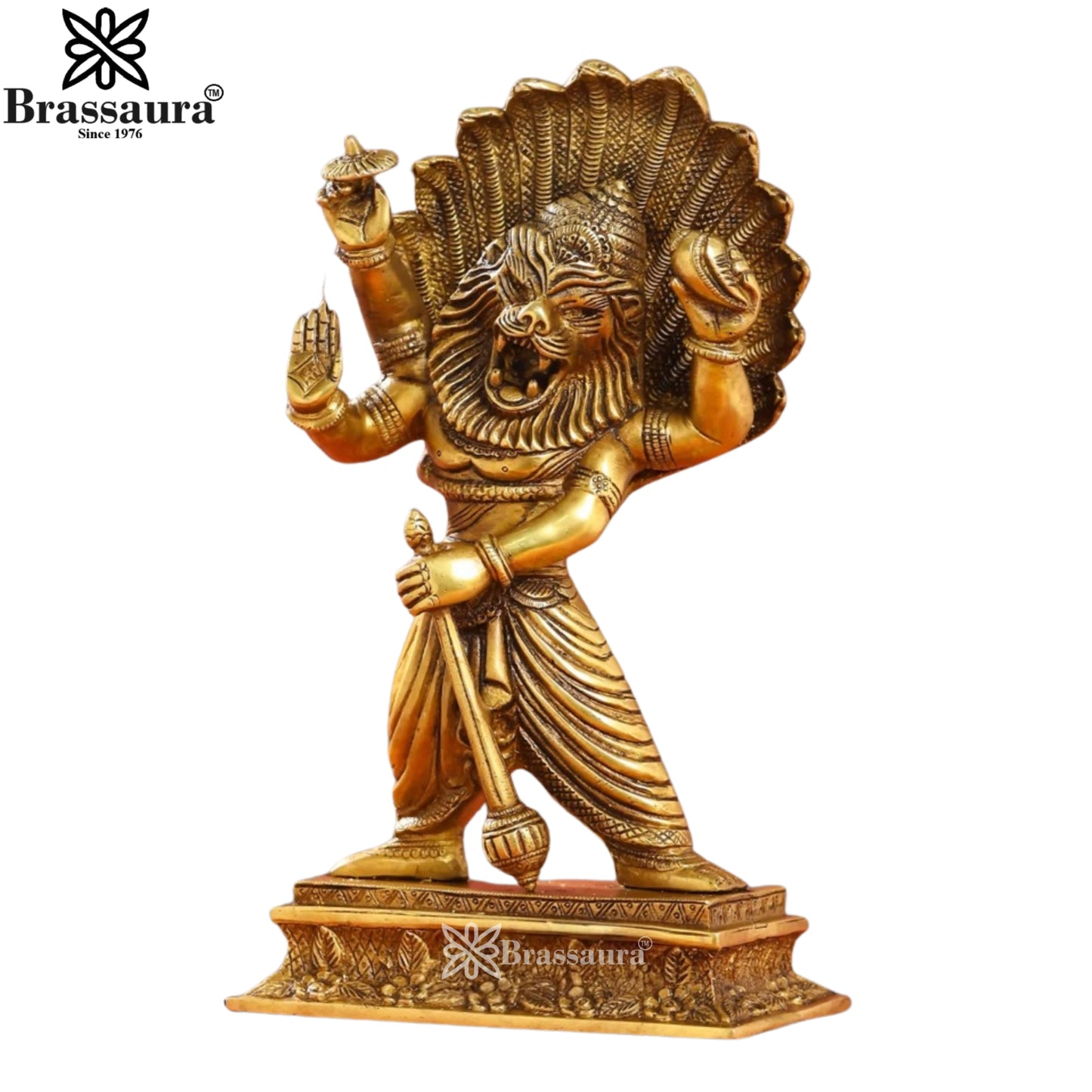 Brass Narshimha Statue For Home Decor And Gift Items Weight 3.2Kg And Height 11.5 Inches