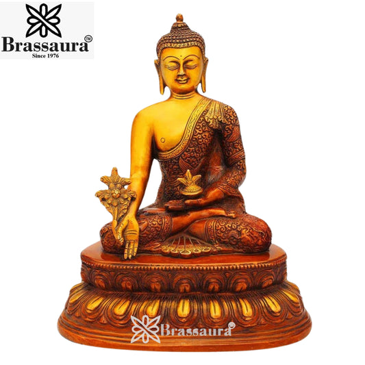 Brass Bhumisprasa Buddha Weight 4.6 kg & Height 11 Inch