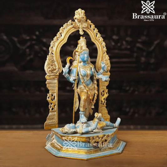 Brass Kali Ma With Shiva Statue Weight 15.64 Kg And Height 21 Inch