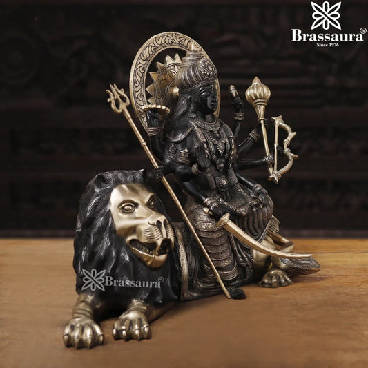 Brass Durga Idol for Home Temple and Decor – Height 17 Inches & Weight 19.61 Kgs