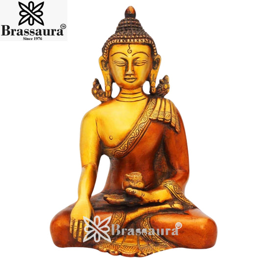 Brass Antique Buddha Weight 2 Kg & Height 8 Inch