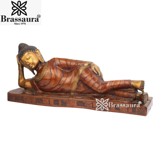 Brass Sleeping Buddha Weight 19 Kg & Height 12 Inch