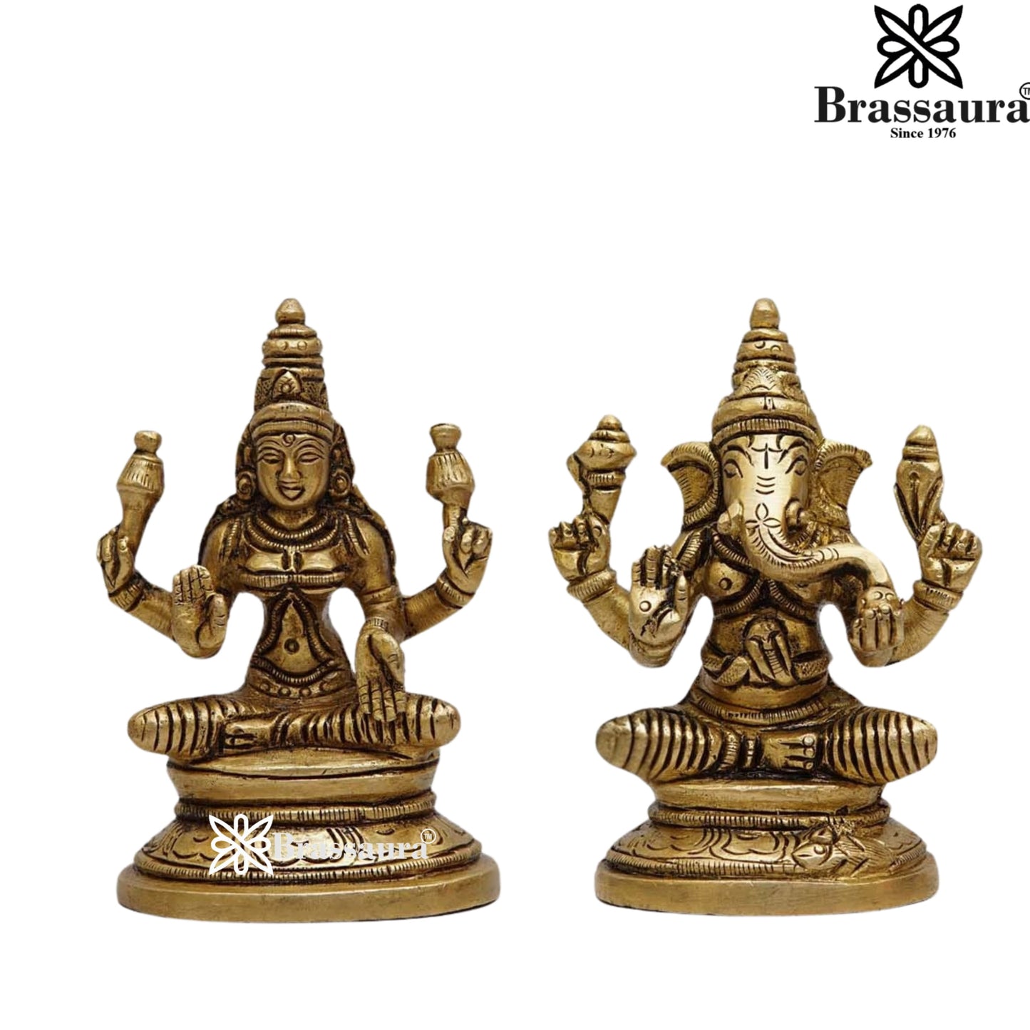Brass Classic Lakshmi Ganesh Weight 0.6 Kg & Height 3.5 Inch