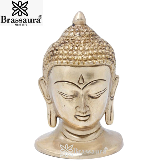 Brass Head Royal Golden Buddha Weight 1 kg & Height 5 Inch