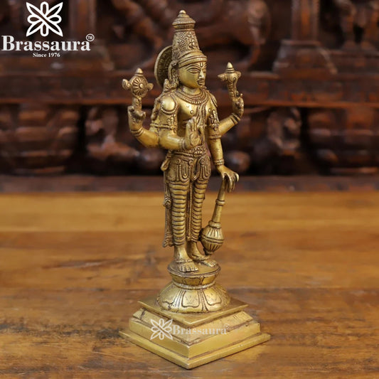 Brass Vishnu Statue Weight 2.48 Kg And Height 12 Inch