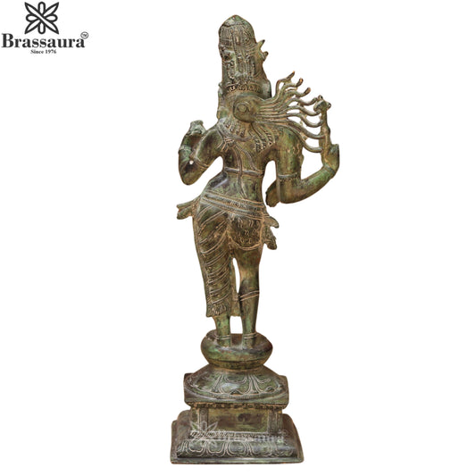 Brass Aardhnareshwar Statue Weight 8.4 Kg And Height 21 Inch