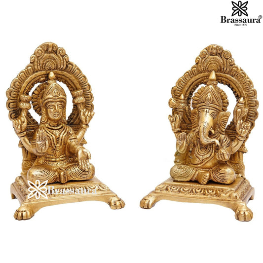 Brass Classic Lakshmi Ganesh Weight 3 Kg & Height 6 Inch