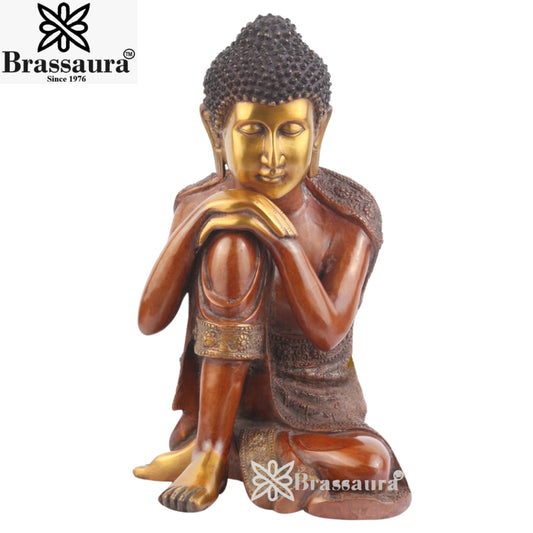 Brass Buddha Weight 14 Kg & Height 18 Inch