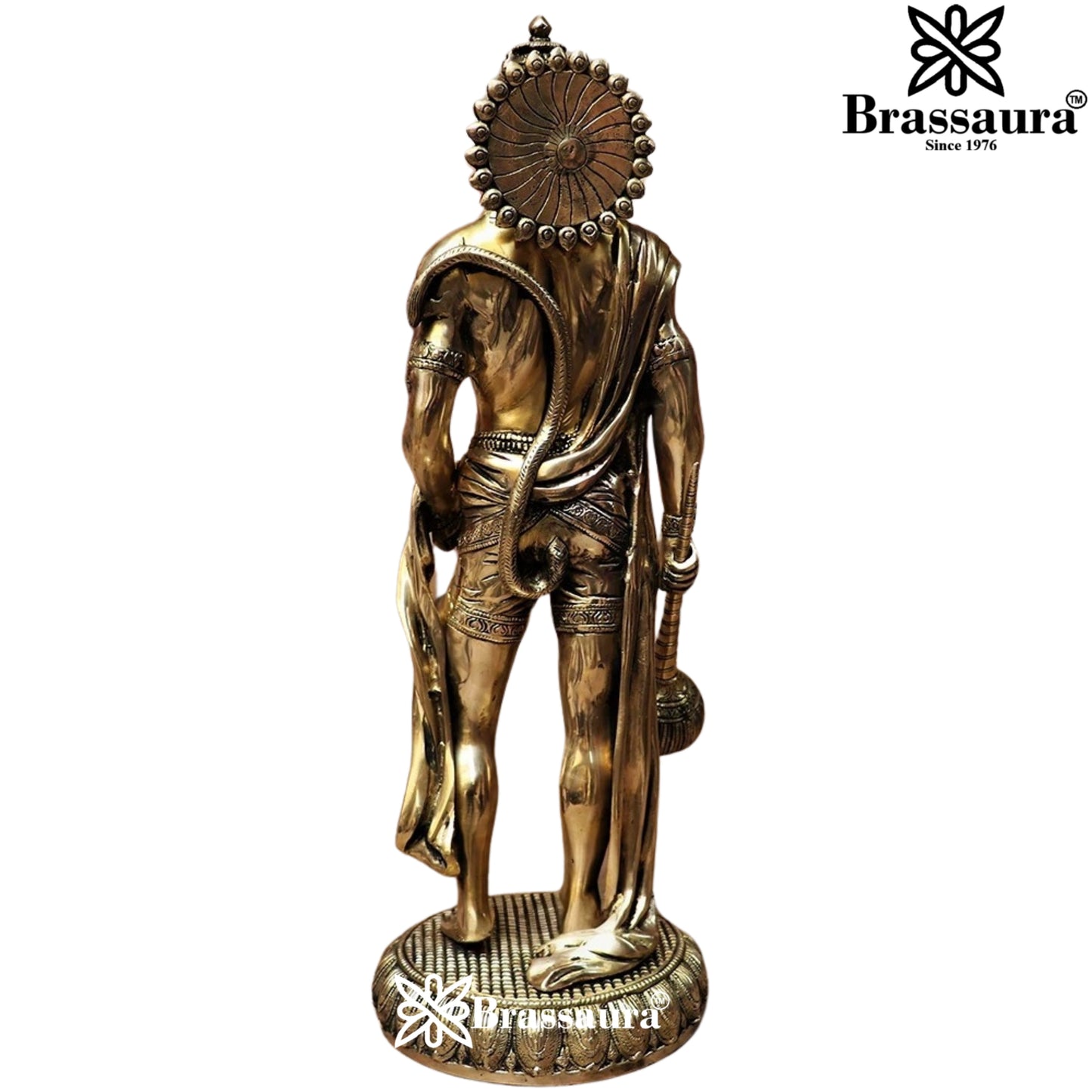 Brassaura™ Exquisite Brass Hanuman Statue – Height 23 Inches & Weight 13 Kgs | Temple Décor