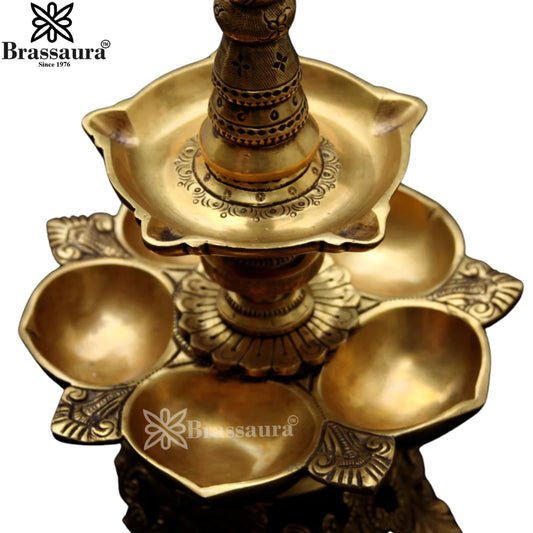 Brass Peacock deepam Weight 12.7 Kg And Height 27.5 Inch
