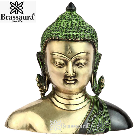 Brass Head Buddha Weight 1.6 kg & Height 7 Inch