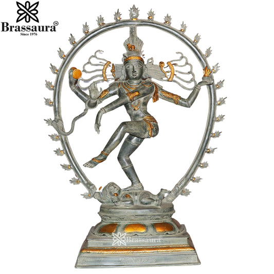 Brass Vintage Dancing Natraj Statue Weight 23 Kg And Height 30 Inch