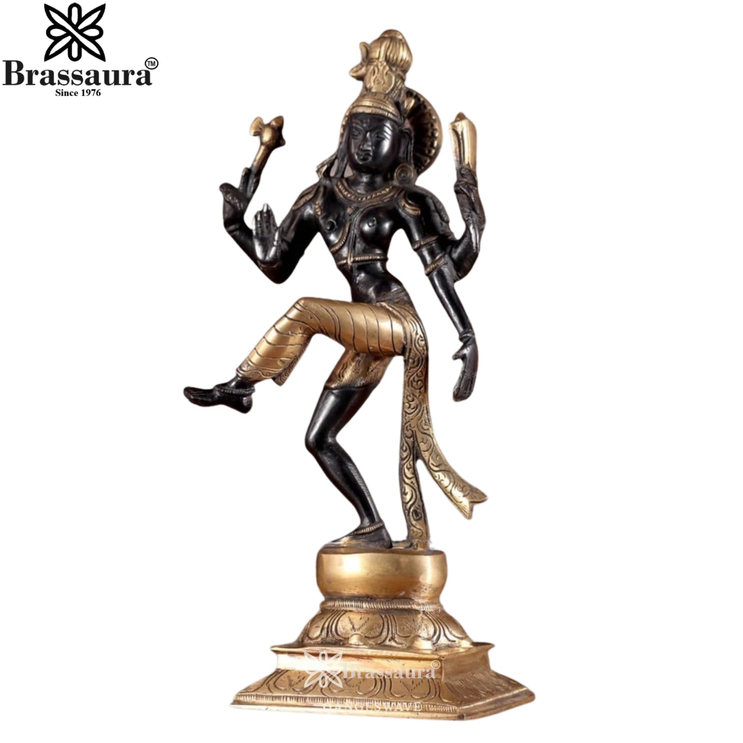 Brass Antique Black Dancing Natraj Statue Weight 3.12 Kg And Height 12.5 Inch