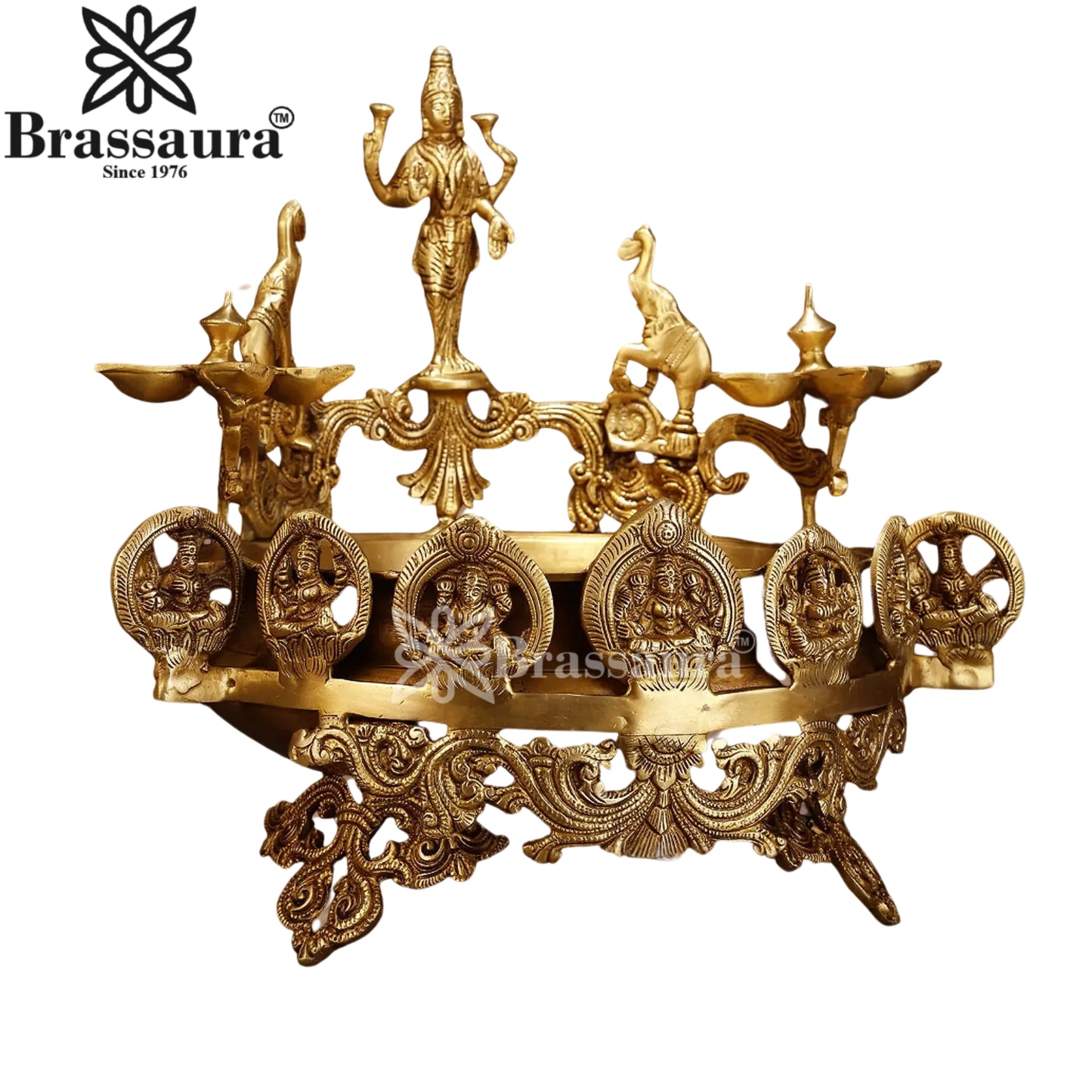 Brass Astha Lakshmi Urli Statue Weight 13 Kg And Height 16 Inch