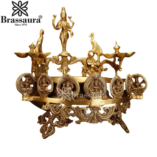 Brass Astha Lakshmi Urli Statue Weight 13 Kg And Height 16 Inch
