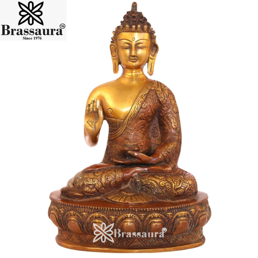 Brass Vintage Buddha Weight 3.6 Kg & Height 12 inch