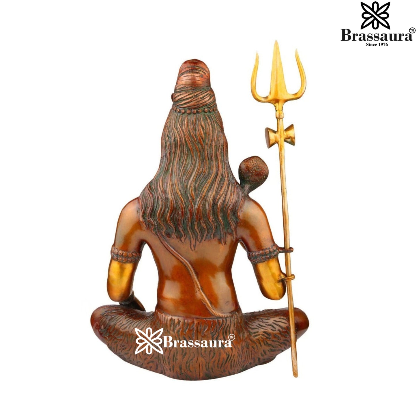 Brassaura™ Premium Brass Shiva Idol – Height 20 Inches & Weight 12 Kgs | Traditional Temple Statue