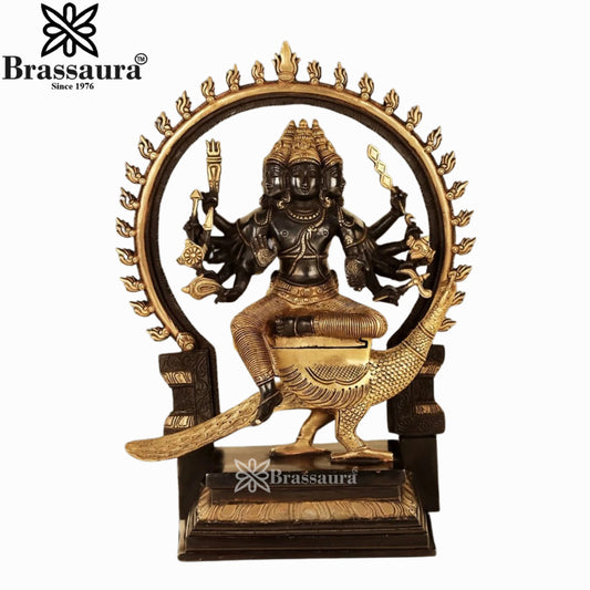 Brass Karthikiya Statue Weight 11.4 Kg And Height 17.5 Inch