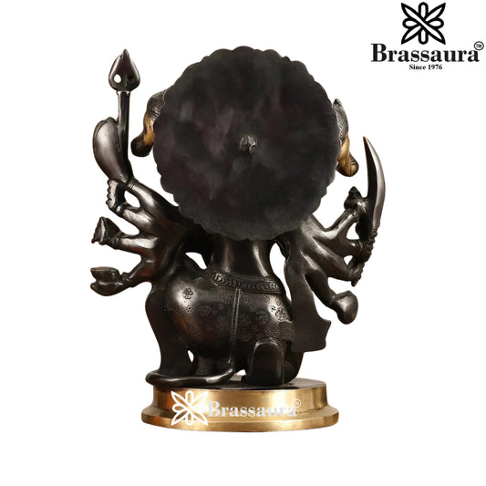 Brassaura® Brass Panchmukhi Hanuman Murti for Home Temple – Height 11 Inches
