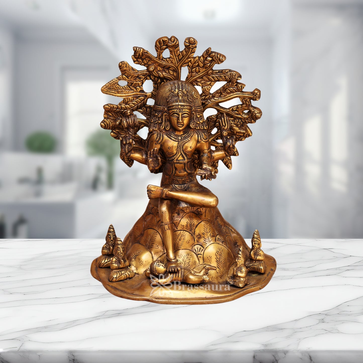 Brassaura™ Spiritual Brass Shiva Murti – Height 11.5 Inches & Weight 5.9 Kgs | Puja Room Accent