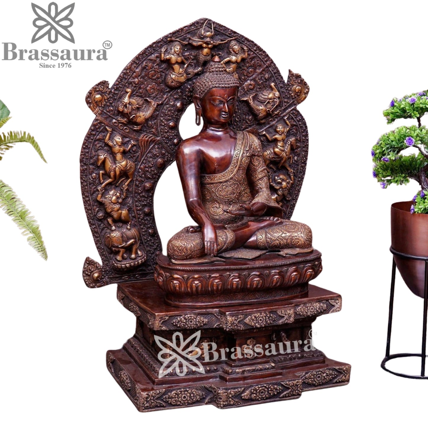 Brass Setting Buddha Weight 69 kg & Height 34 Inch