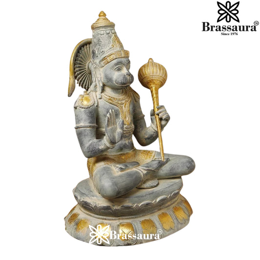 Brass Vintage Hanuman Statue Weight 12.42 Kg And Height 16 Inch