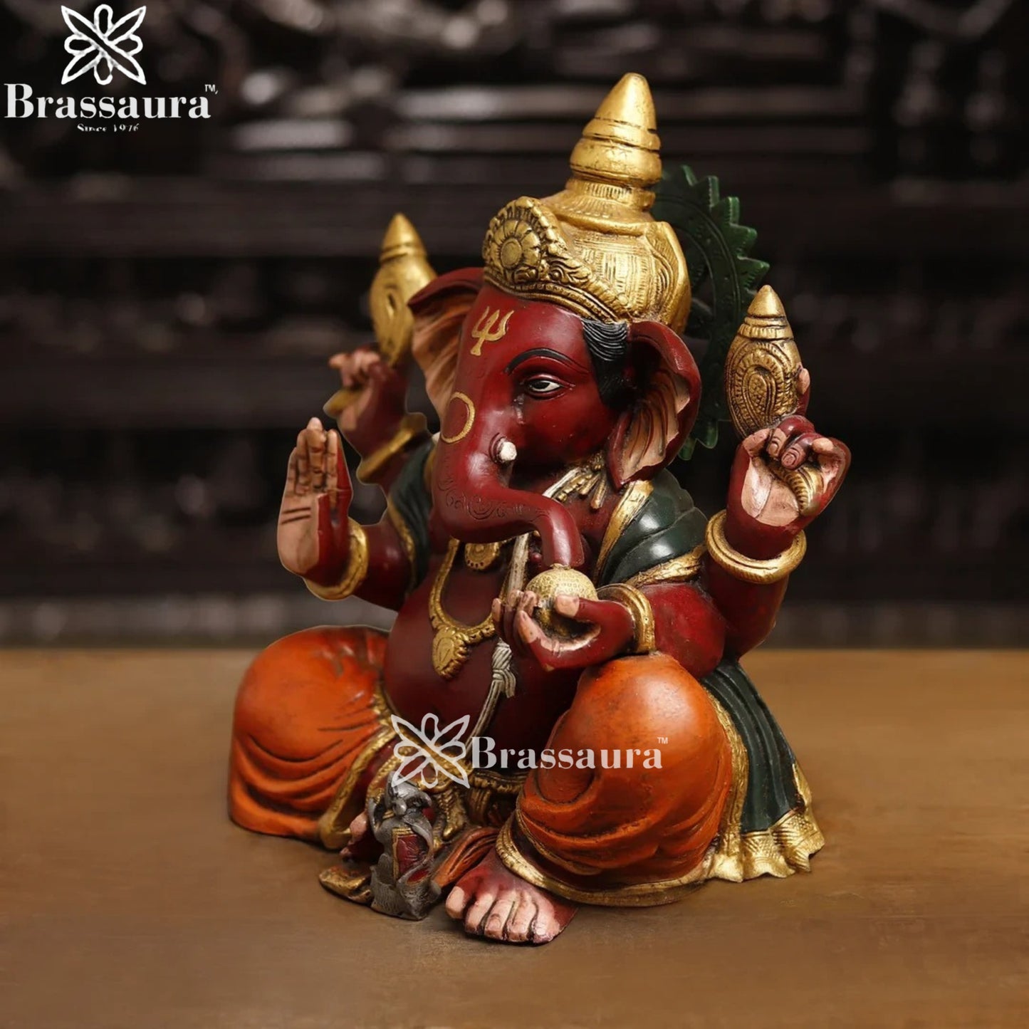 Brass Classic Ganesha Weight 11.4 Kg & Height 13 Inch
