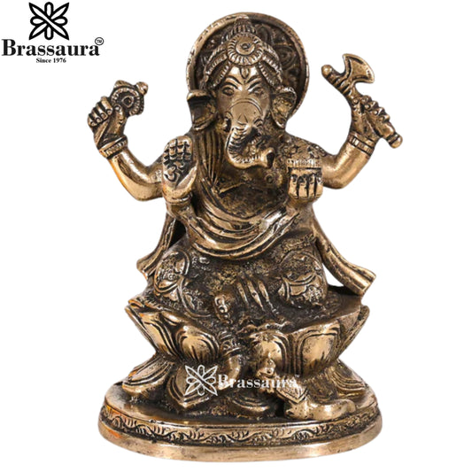 Brass Ganesha Statue Weight 1 Kg & Height 4.5 Inch