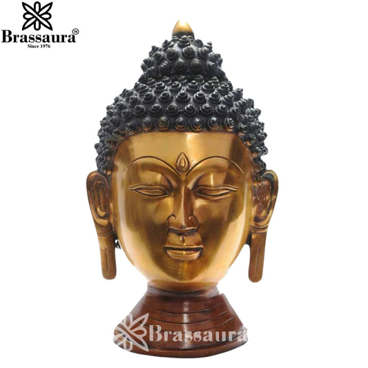 Brass Buddha Head Weight 10 Kg & Height 16 Inch